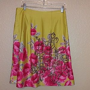 Odille yellow floral skirt